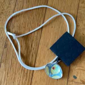 Hand painted pendant & cord